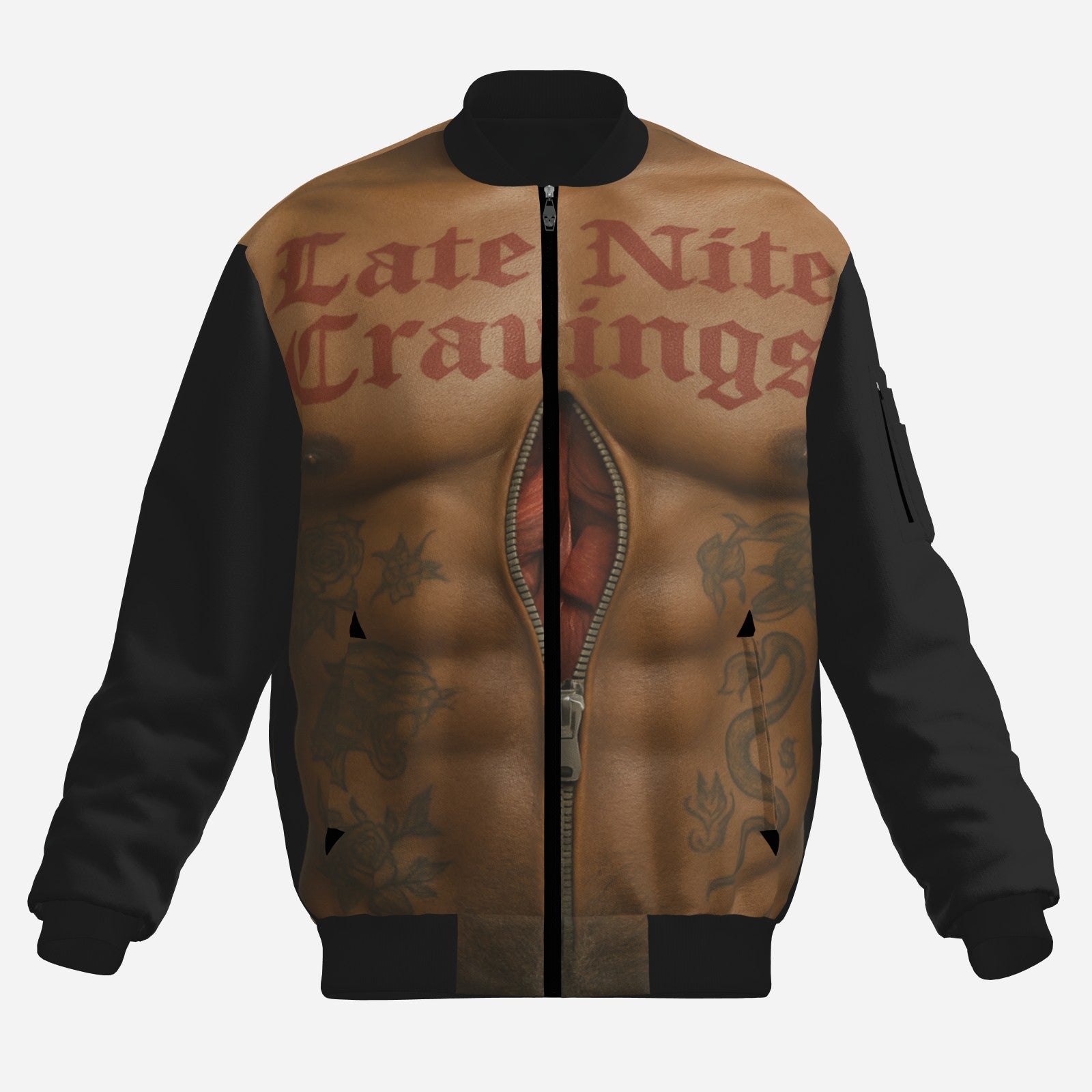 #L8NC - Bare Chest Inked Bomber
