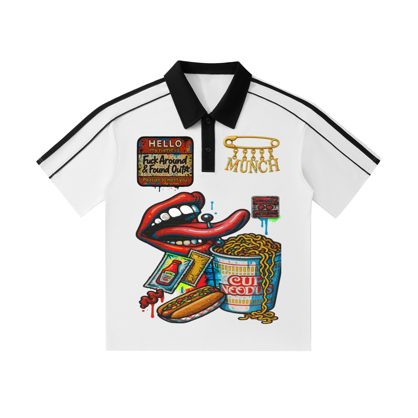 #L8NC - Airbrush Pop Ya Collar Polo