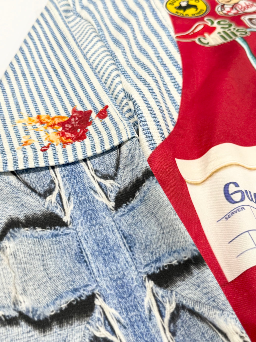 #L8NC - Want Fries With That Patchwork Pullover Hoodie