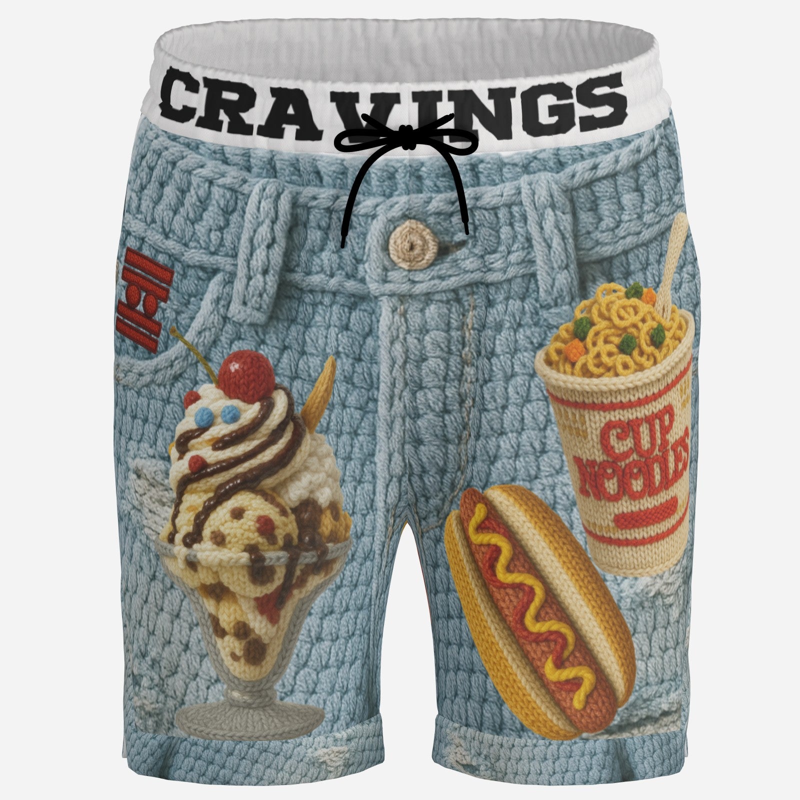 #L8NC - Knitted Snack Attack Basketball Jersey Shorts