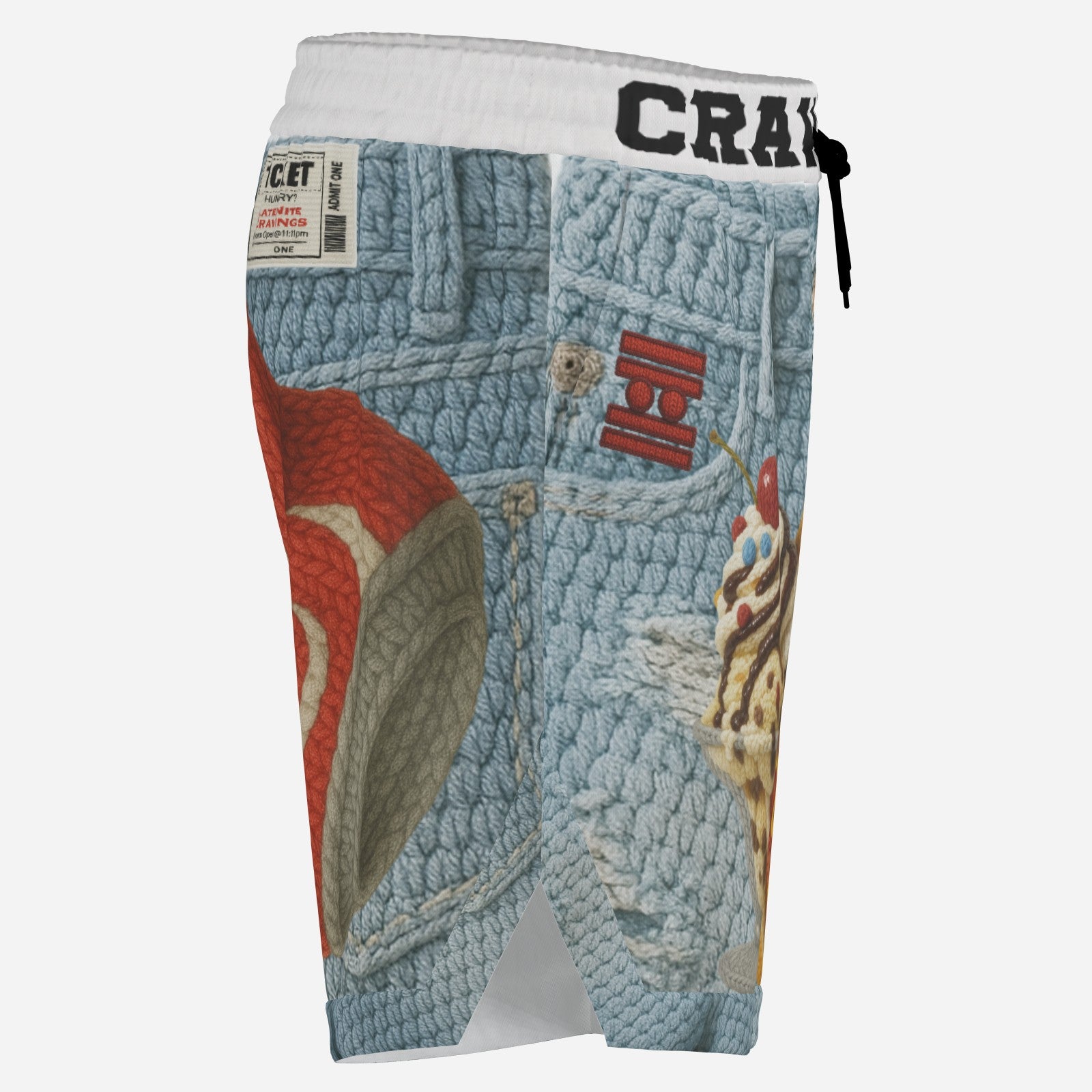 #L8NC - Knitted Snack Attack Basketball Jersey Shorts