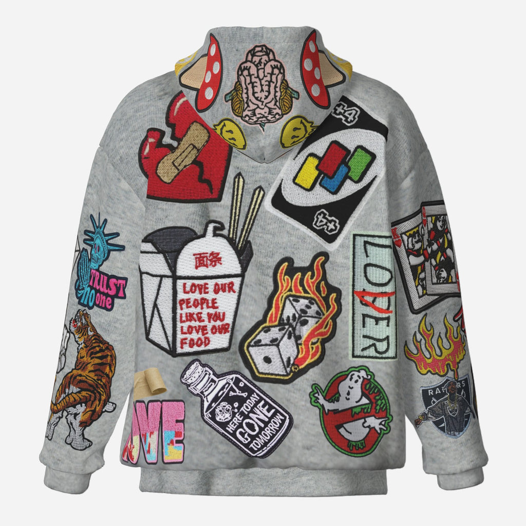 #L8NC - Patch Me Up Heather Grey Pullover
