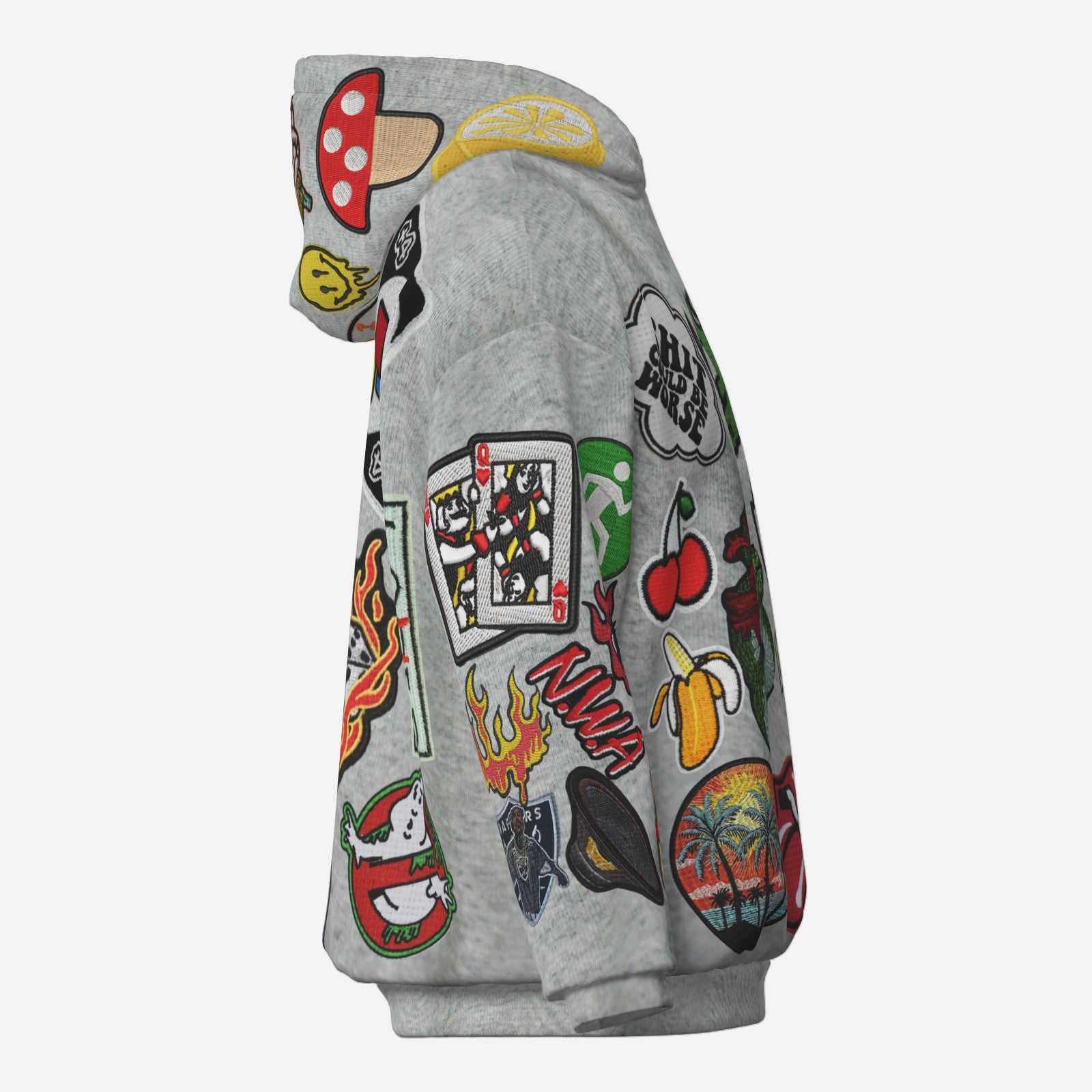 #L8NC - Patch Me Up Heather Grey Pullover