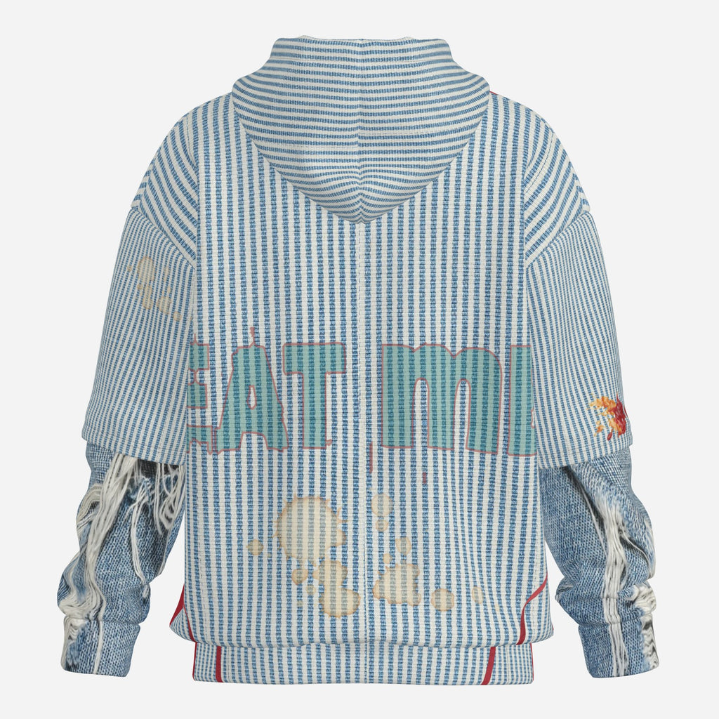 #L8NC - Want Fries With That Patchwork Pullover Hoodie