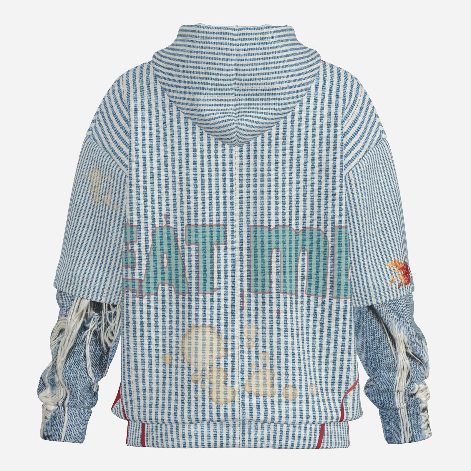 #L8NC - Want Fries With That Patchwork Pullover Hoodie
