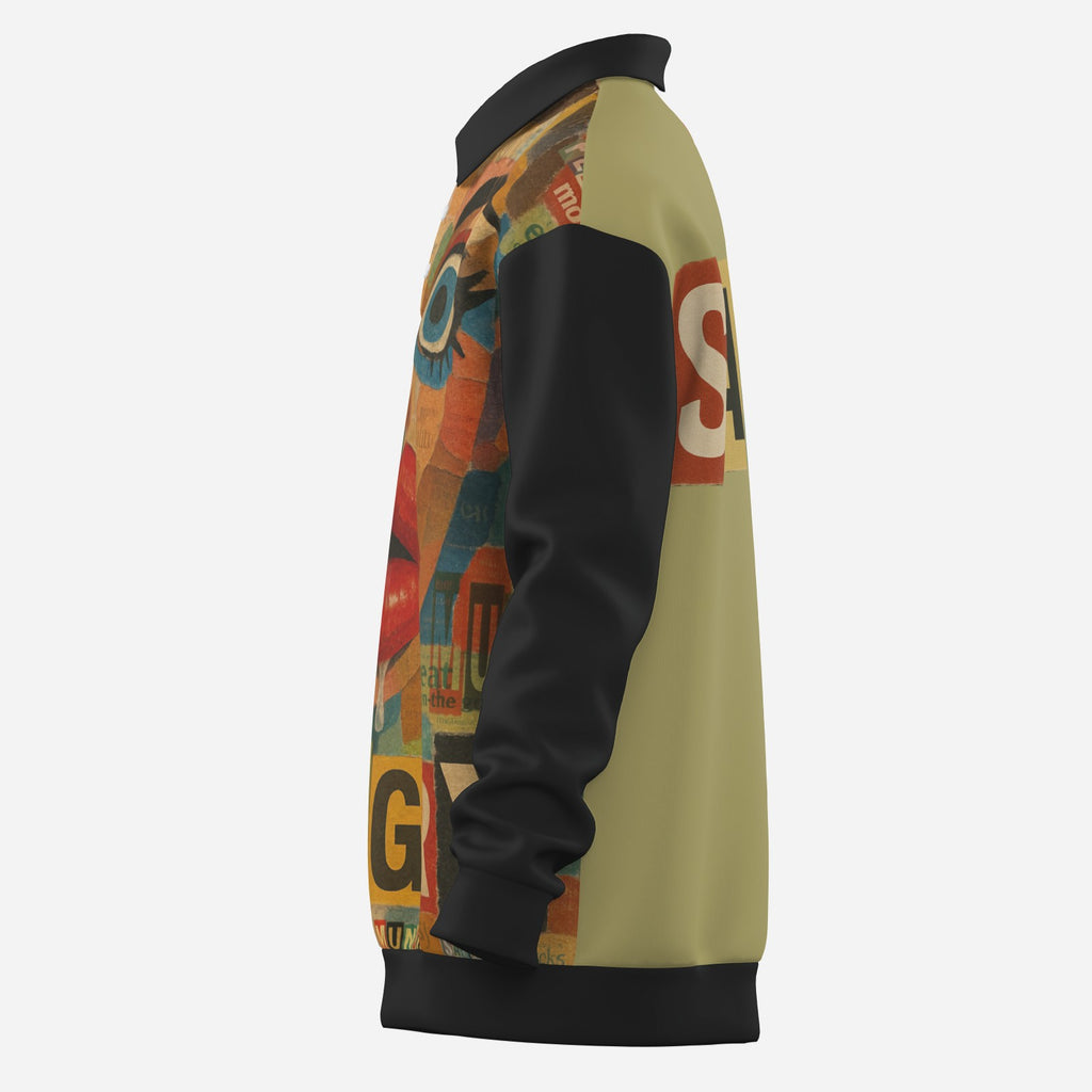 #L8NC - Hungry Eyes Lapel Collar Sweatshirt
