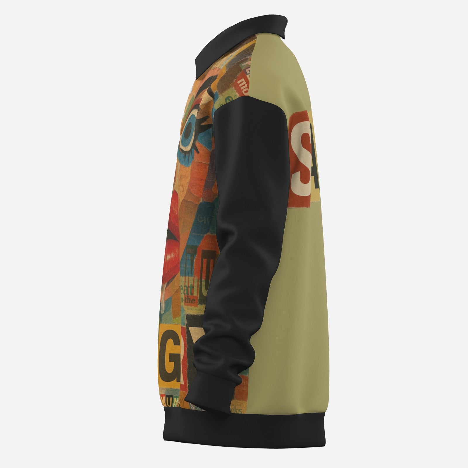#L8NC - Hungry Eyes Lapel Collar Sweatshirt