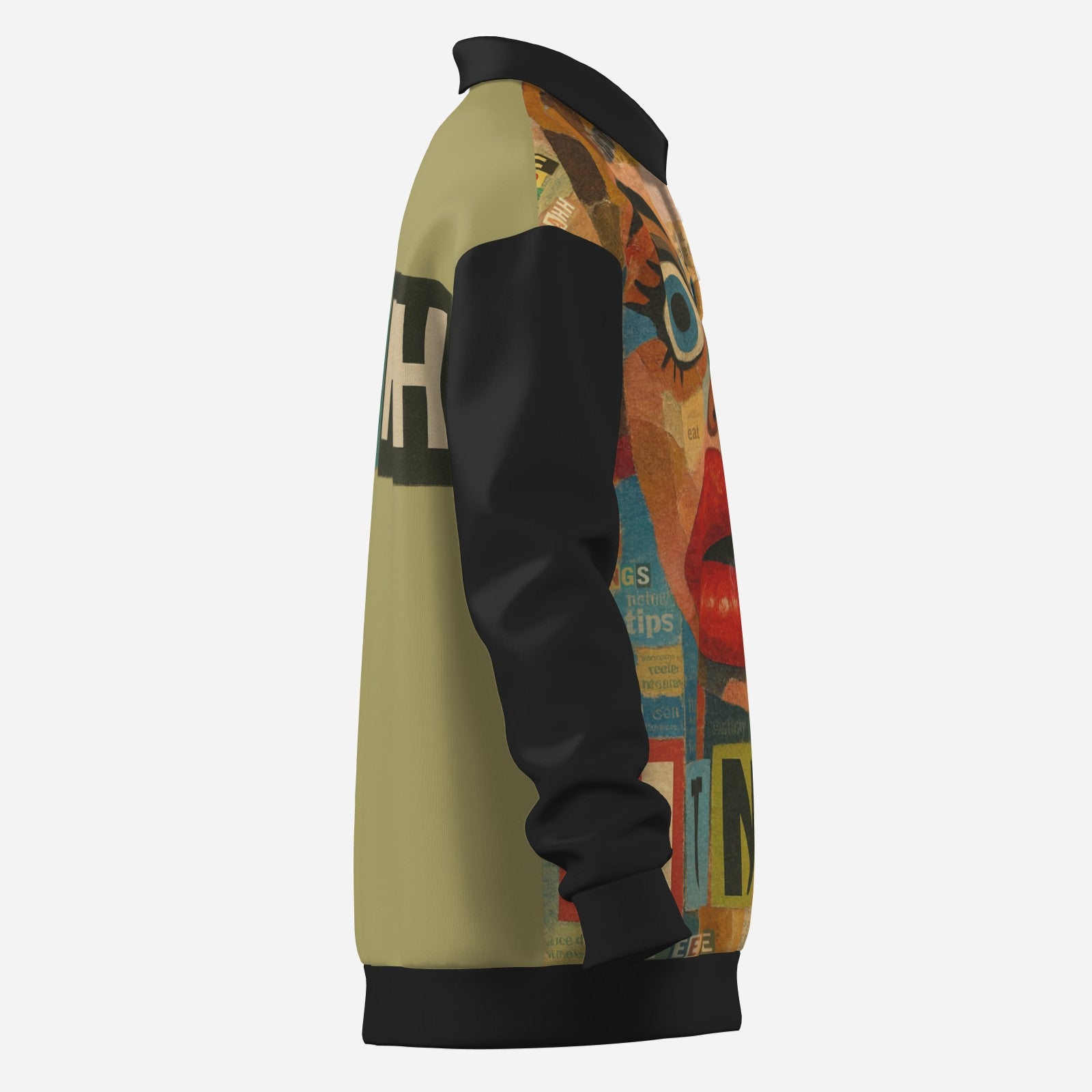 #L8NC - Hungry Eyes Lapel Collar Sweatshirt