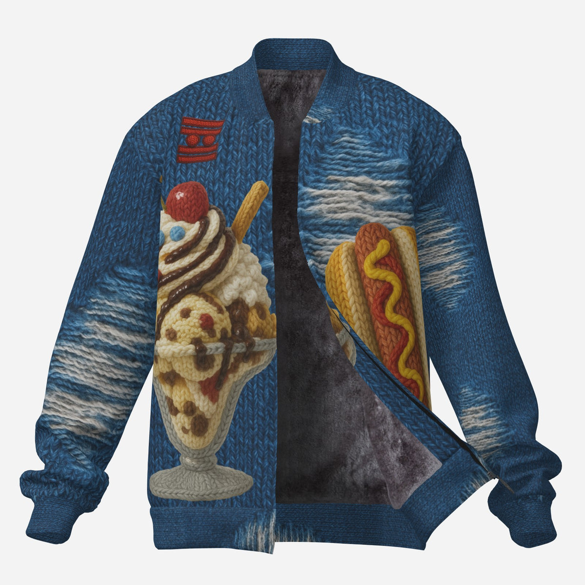 #L8NC - Comfort Knit Food Fleece Track Jacket - Blue