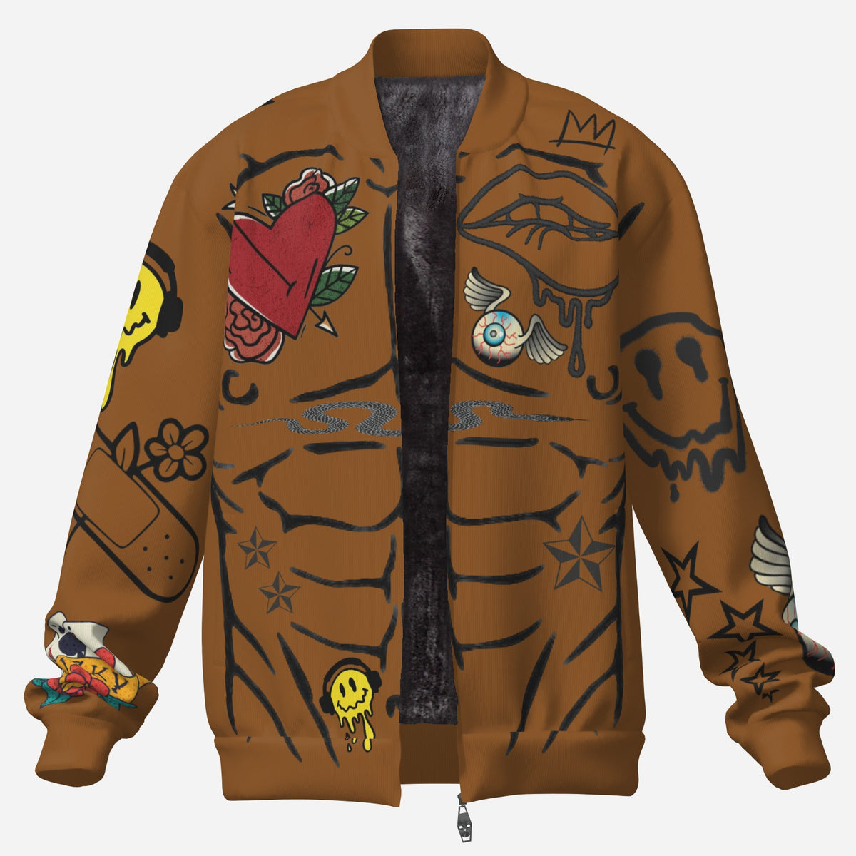 #L8NC - Second Skin Fleece – Honey Tattoo Torso Track Jacket