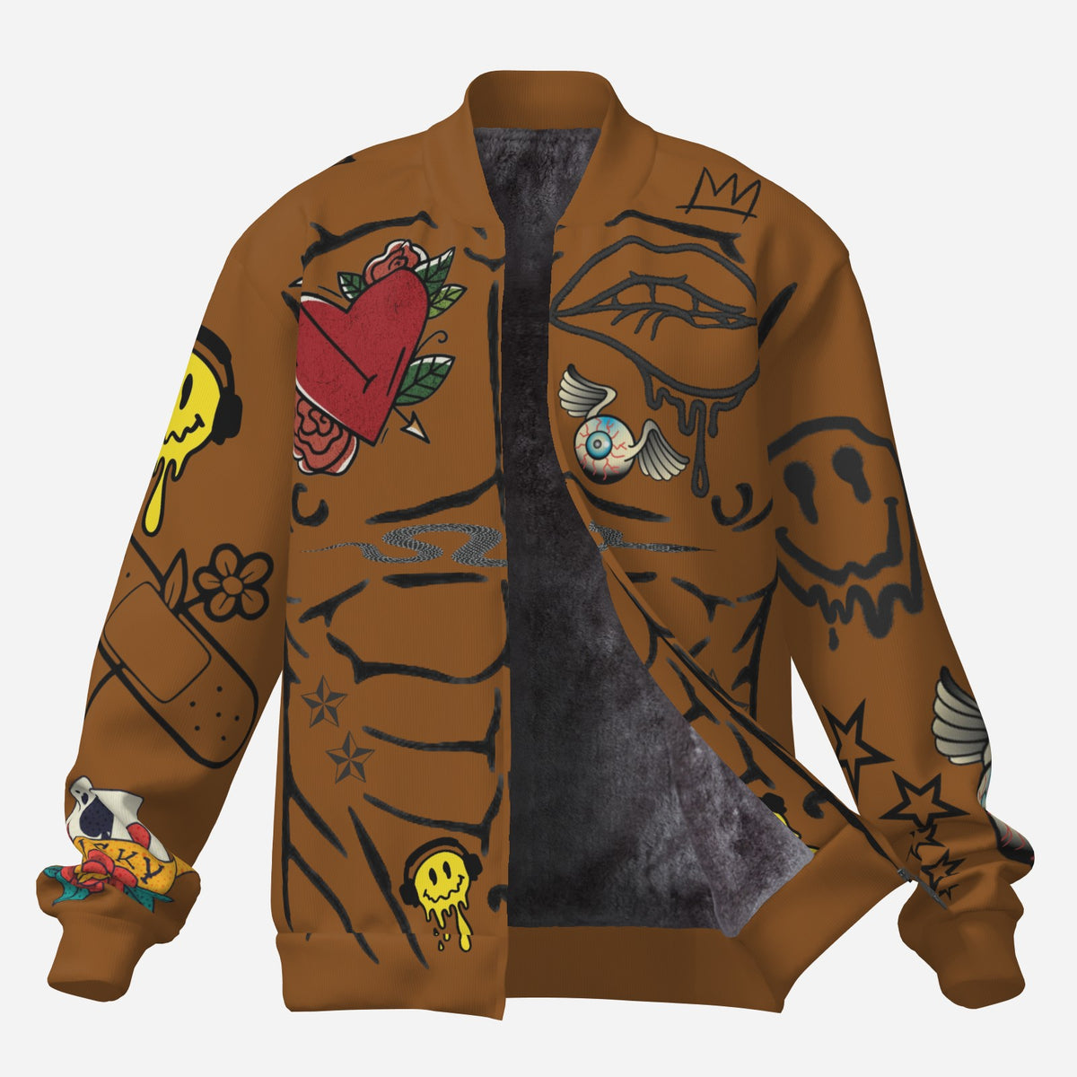 #L8NC - Second Skin Fleece – Honey Tattoo Torso Track Jacket