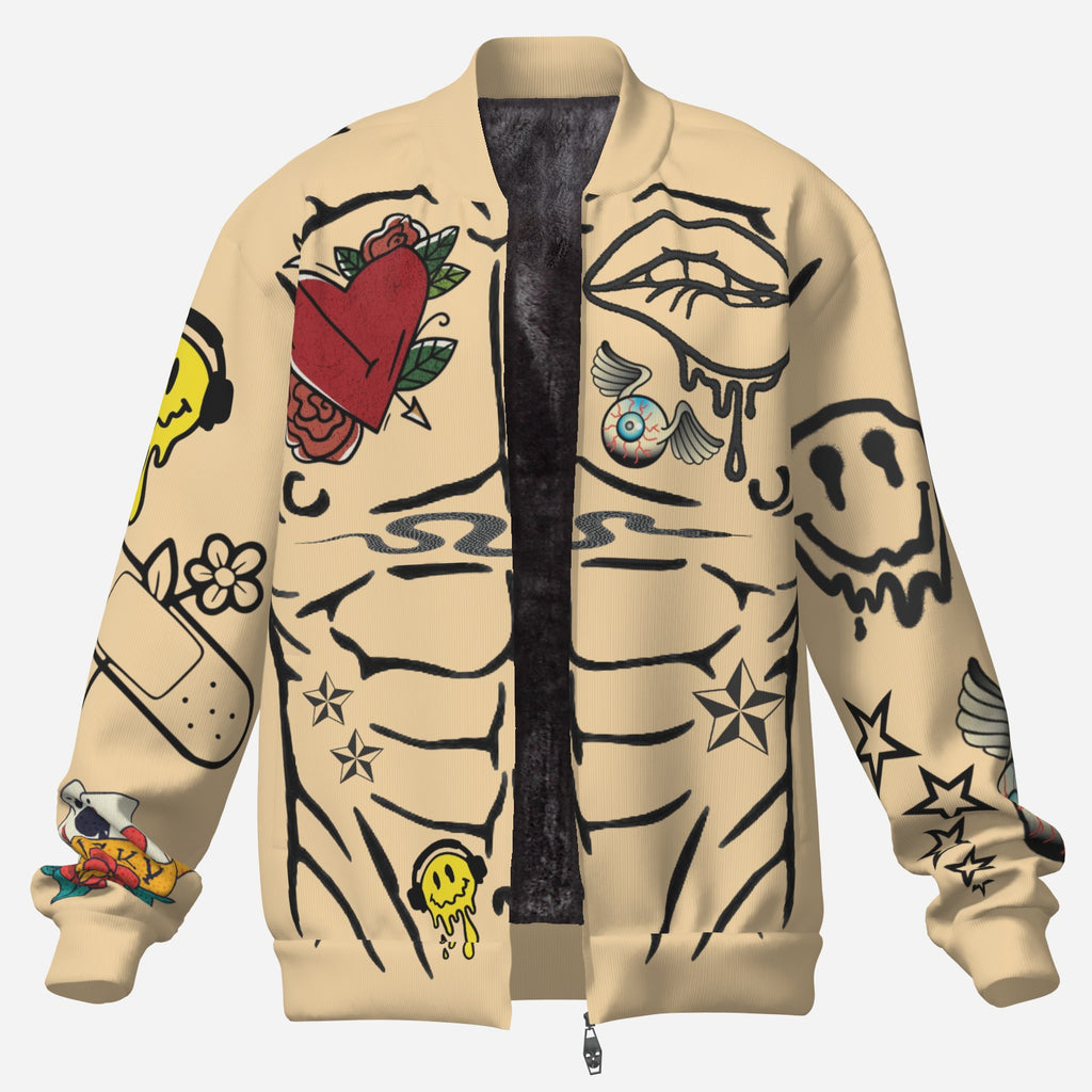 #L8NC - Second Skin Fleece – Vanilla Tattoo Torso Track Jacket