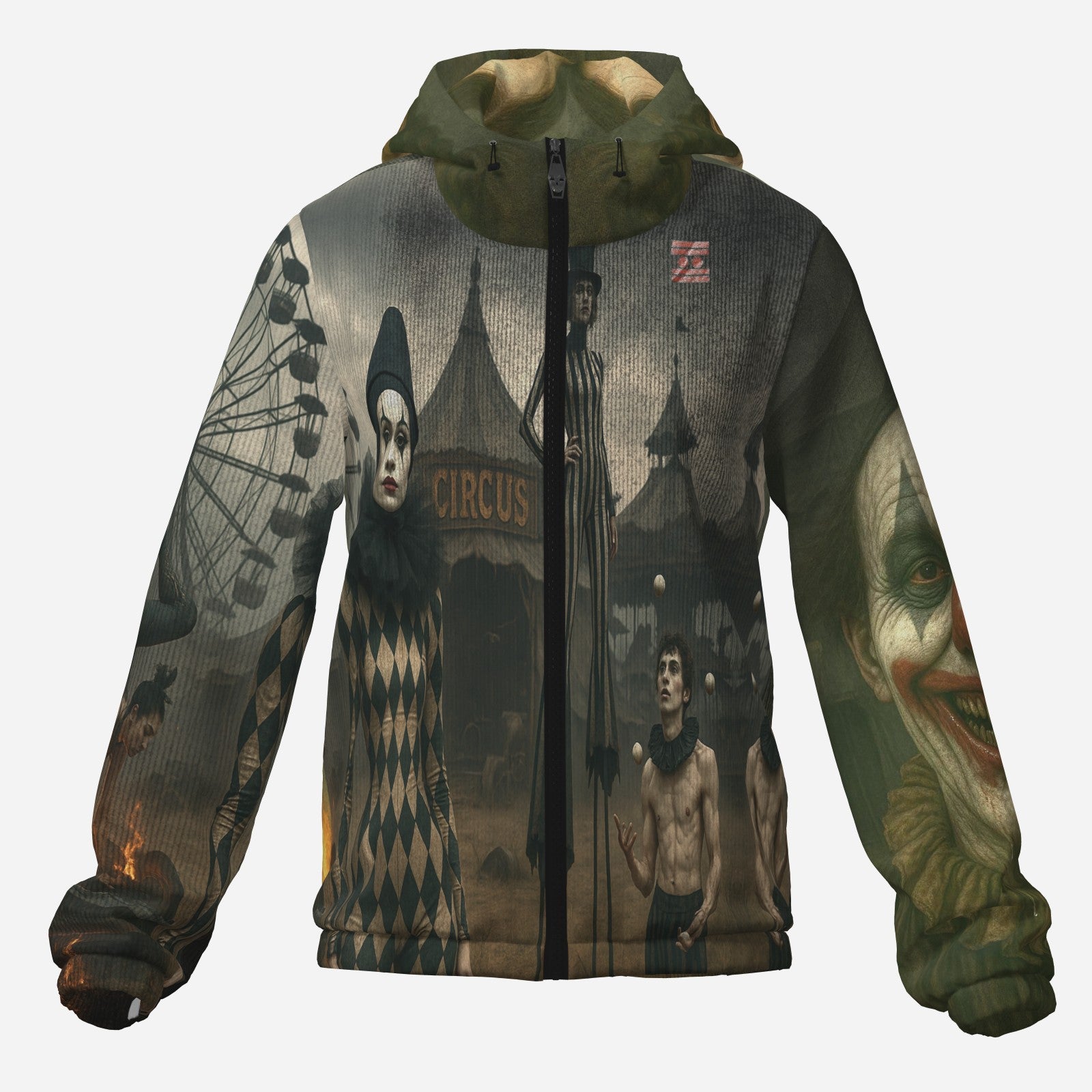 #L8NC - Freak Show Carnival Circus Print Windbreaker