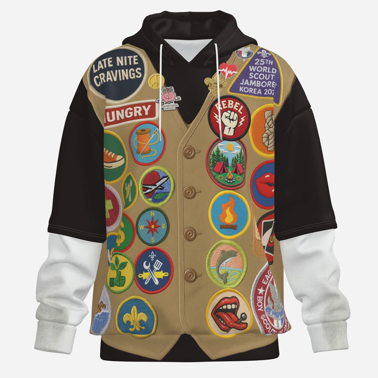 #L8NC - Merit Badge Double Layered Mayhem Hoodie