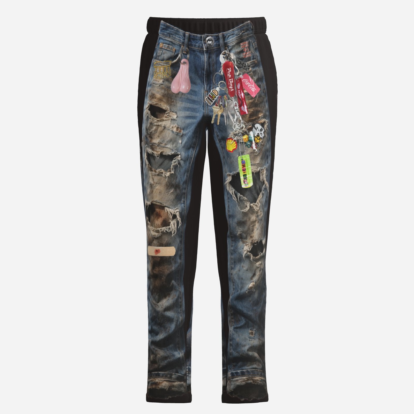 #L8NC - Starving Denim Illusion Sweat Pants BLK