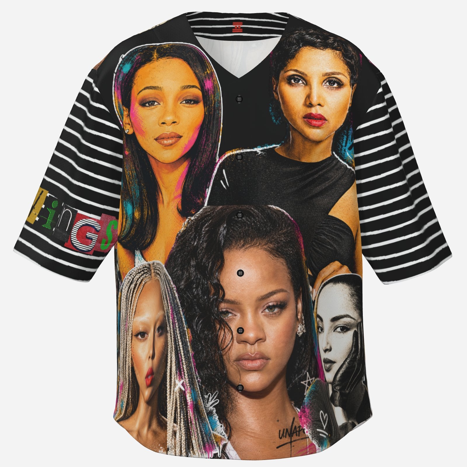 #L8NC - R&B Divas Men's Athletic Black T-Shirt Baseball Jersey