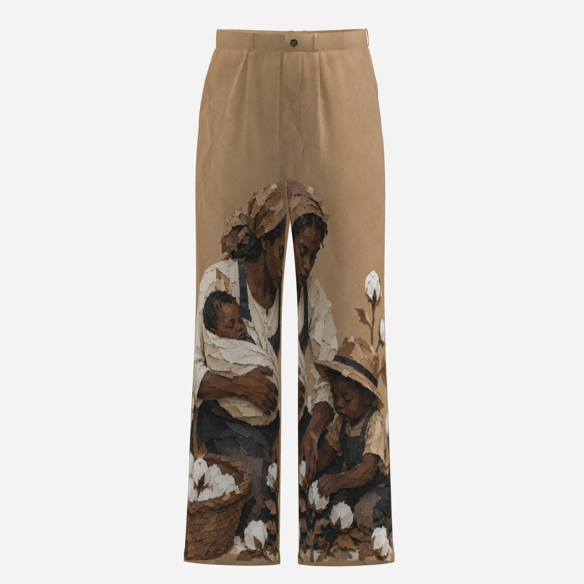Men's Black Heritage Dress Pants | Brown Paper Art Trousers | Tan Suit Pleated Pants