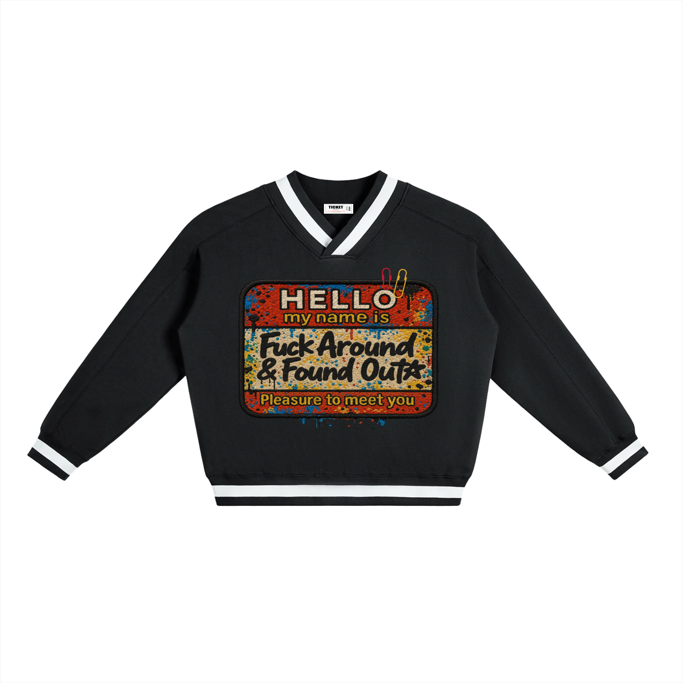 #L8NC - Hello Varsity Badge Sweatshirt