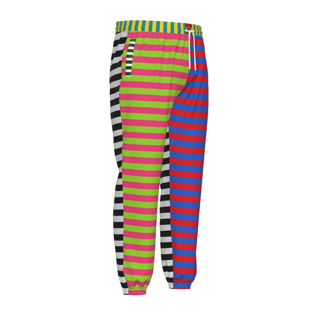 #L8NC - Fruit Stripe Gum Mens Athletic Joggers | Striped Streetwear Sweatpants
