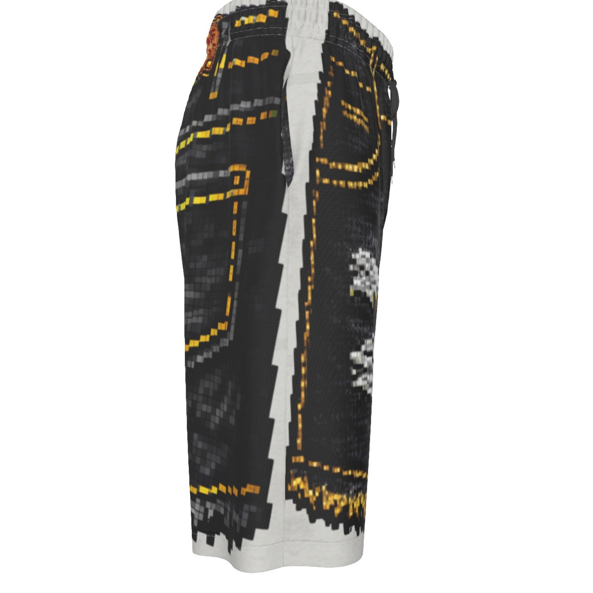 #L8NC - Pixel Denim Illusion Long Shorts BLK