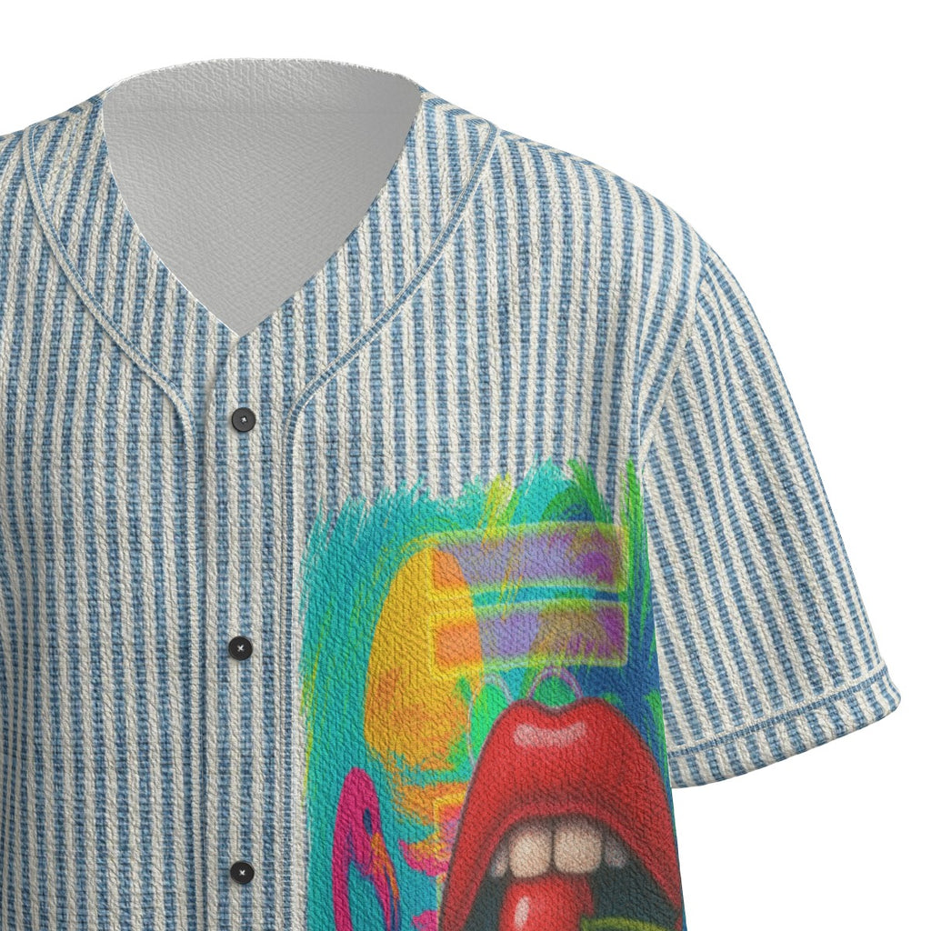 #L8NC - Miami Vice Seersucker Baseball Jersey