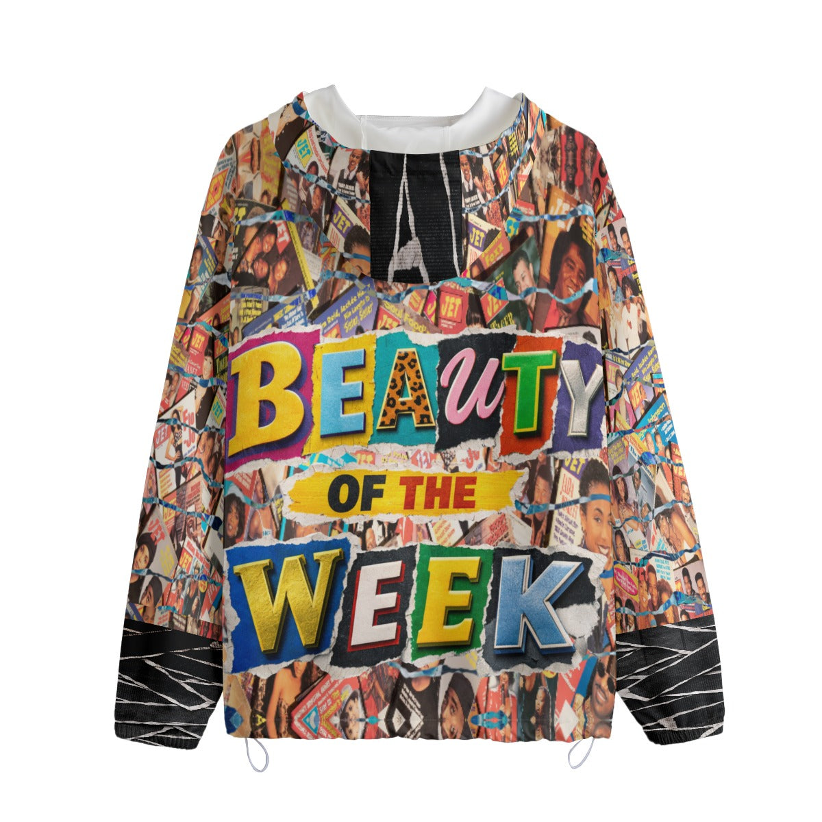 #L8NC - JET Magazine Cover Men’s Pullover Windbreaker Jacket | Graphic Hooded Outerwear