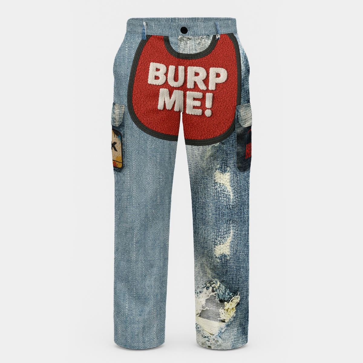 #L8NC - Wipe Your Mouth Denim Print