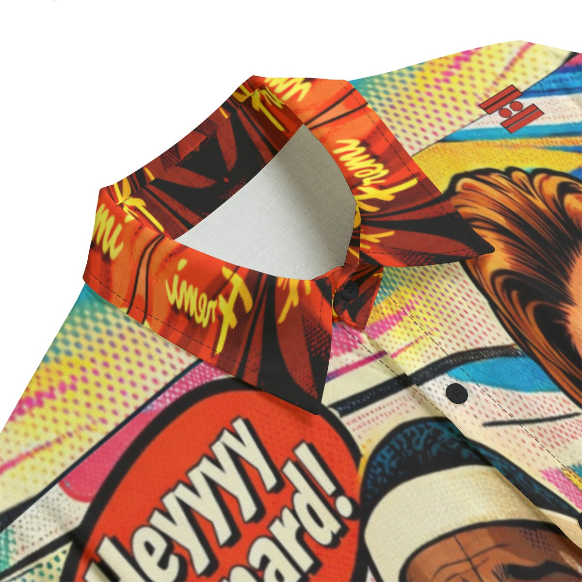 #L8NC - Low Down Dirty Shame Men’s Retro Comic Graphic Button Up Shirt | 90s Pop Art Summer Shirt