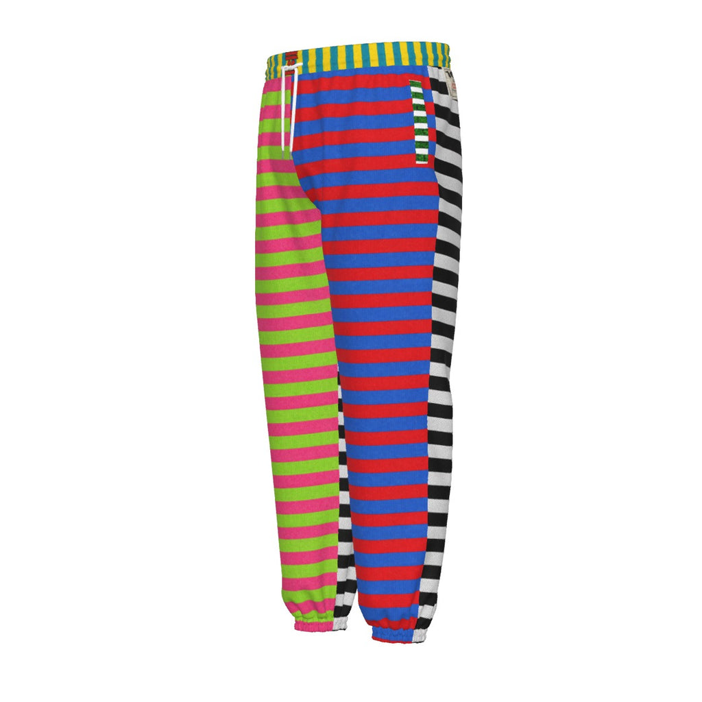 #L8NC - Fruit Stripe Gum Mens Athletic Joggers | Striped Streetwear Sweatpants