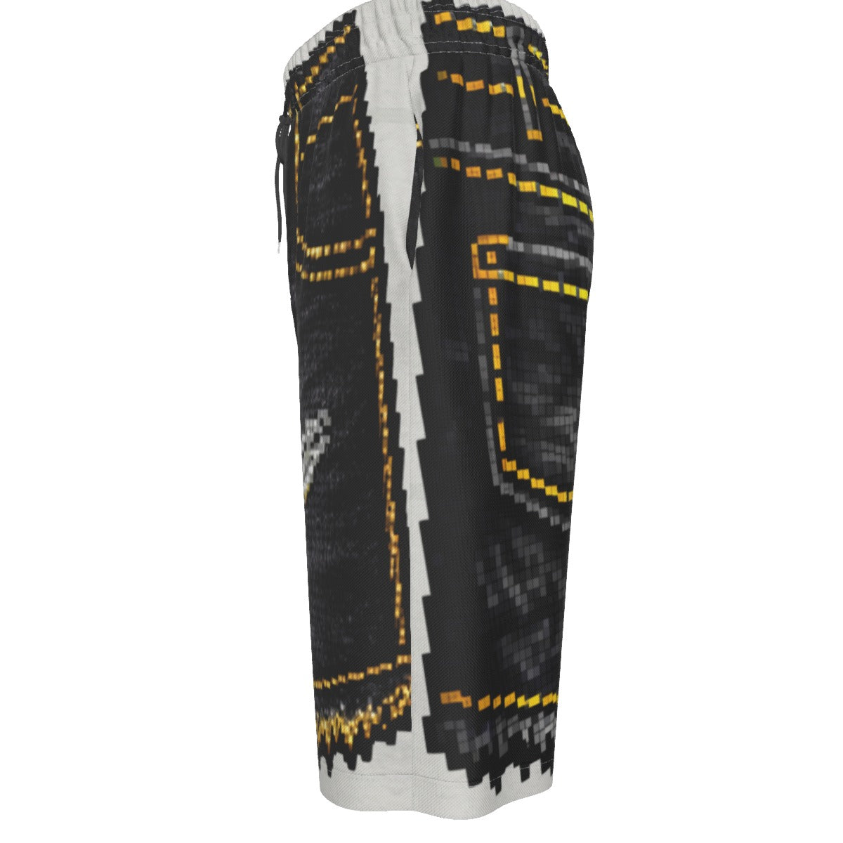 #L8NC - Pixel Denim Illusion Long Shorts BLK