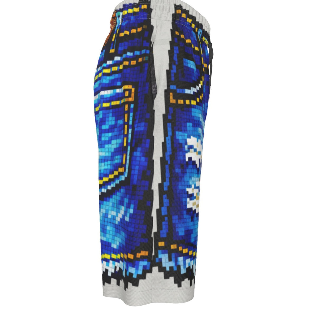 #L8NC - Pixel Denim Illusion Long Shorts