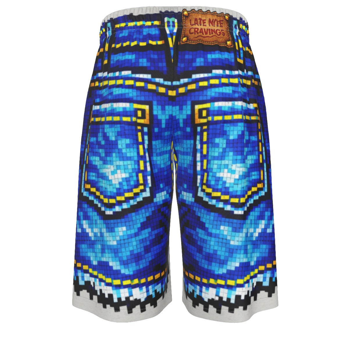 #L8NC - Pixel Denim Illusion Long Shorts