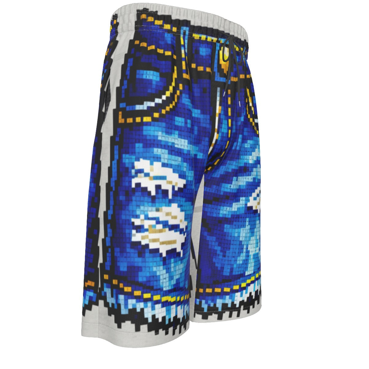 #L8NC - Pixel Denim Illusion Long Shorts