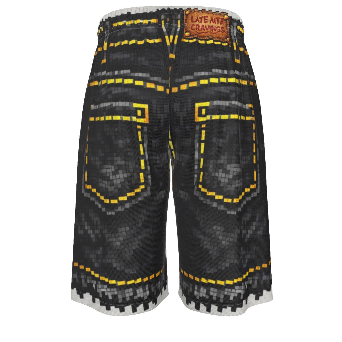 #L8NC - Pixel Denim Illusion Long Shorts BLK