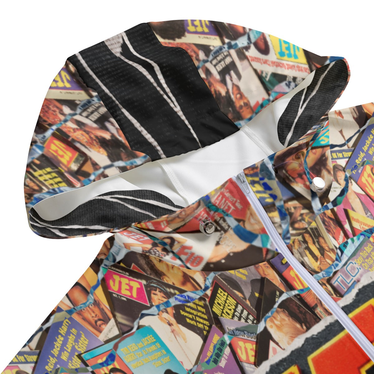 #L8NC - JET Magazine Cover Men’s Pullover Windbreaker Jacket | Graphic Hooded Outerwear
