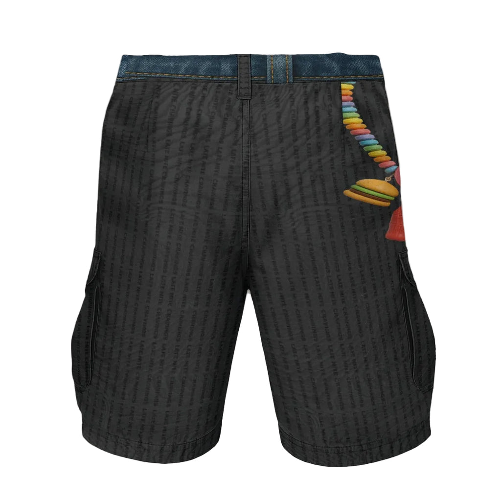 #L8NC - Black Survival Cargo Shorts