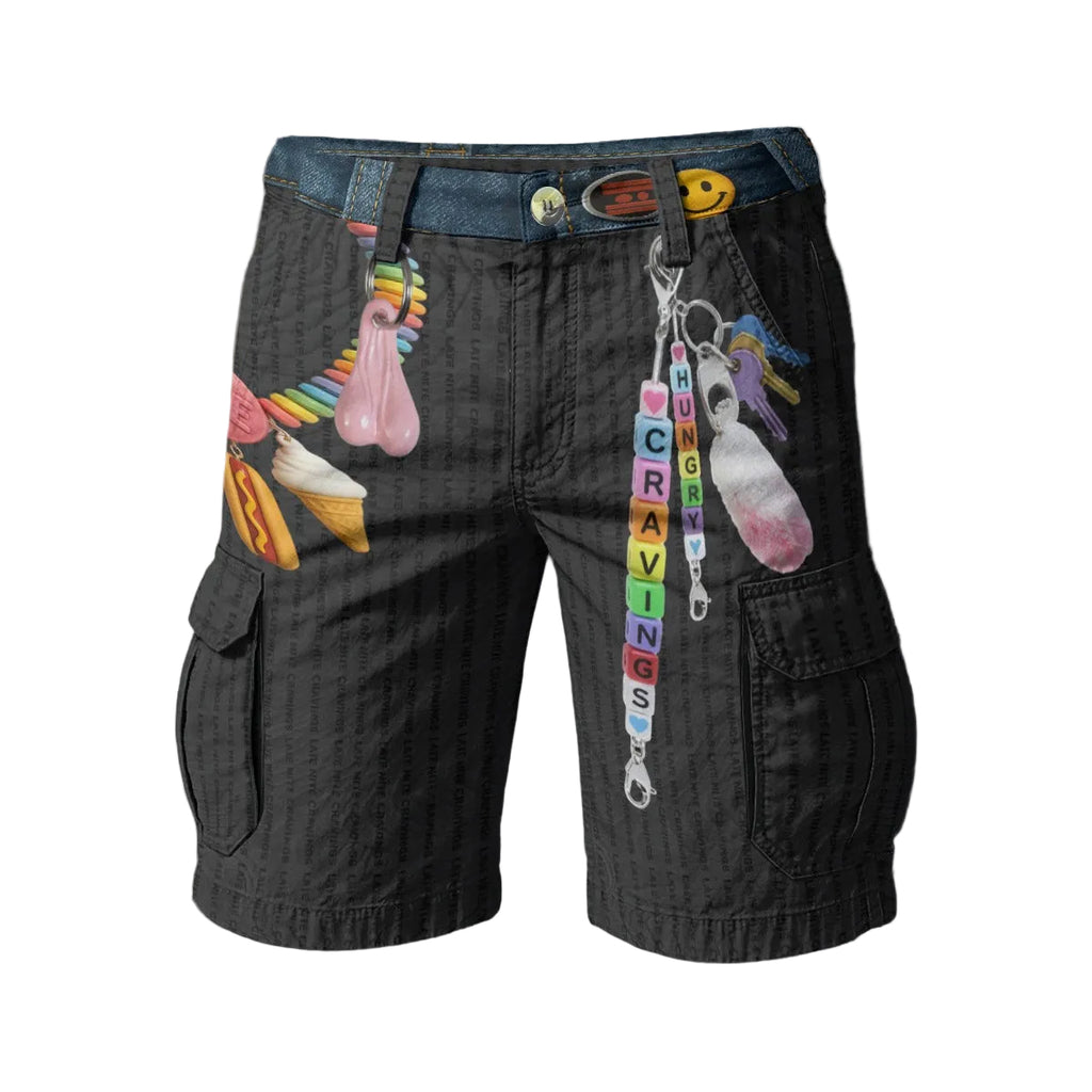 #L8NC - Black Survival Cargo Shorts