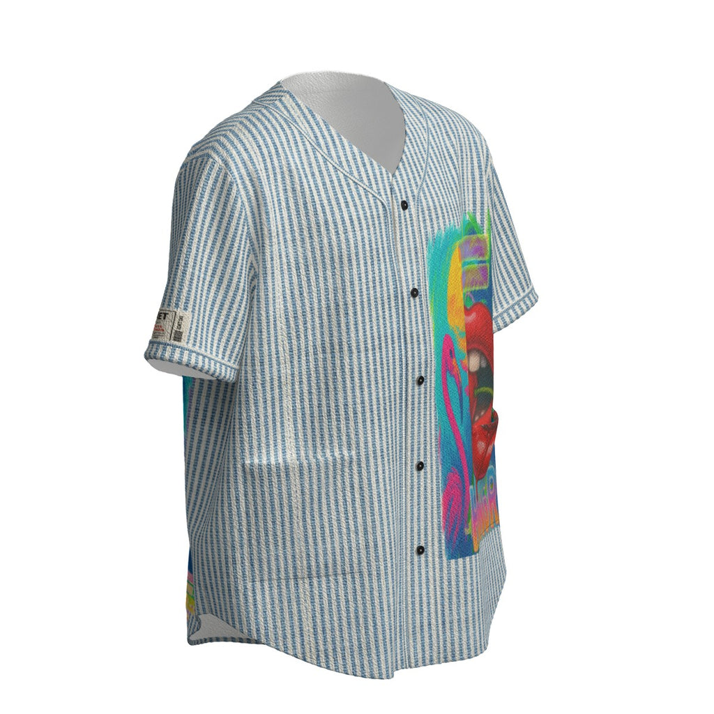 #L8NC - Miami Vice Seersucker Baseball Jersey