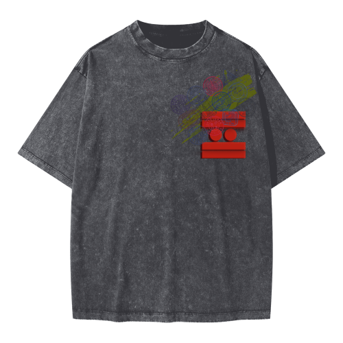 #L8NC Oversize Tour Merch T-Shirt - Grey Snow Wash