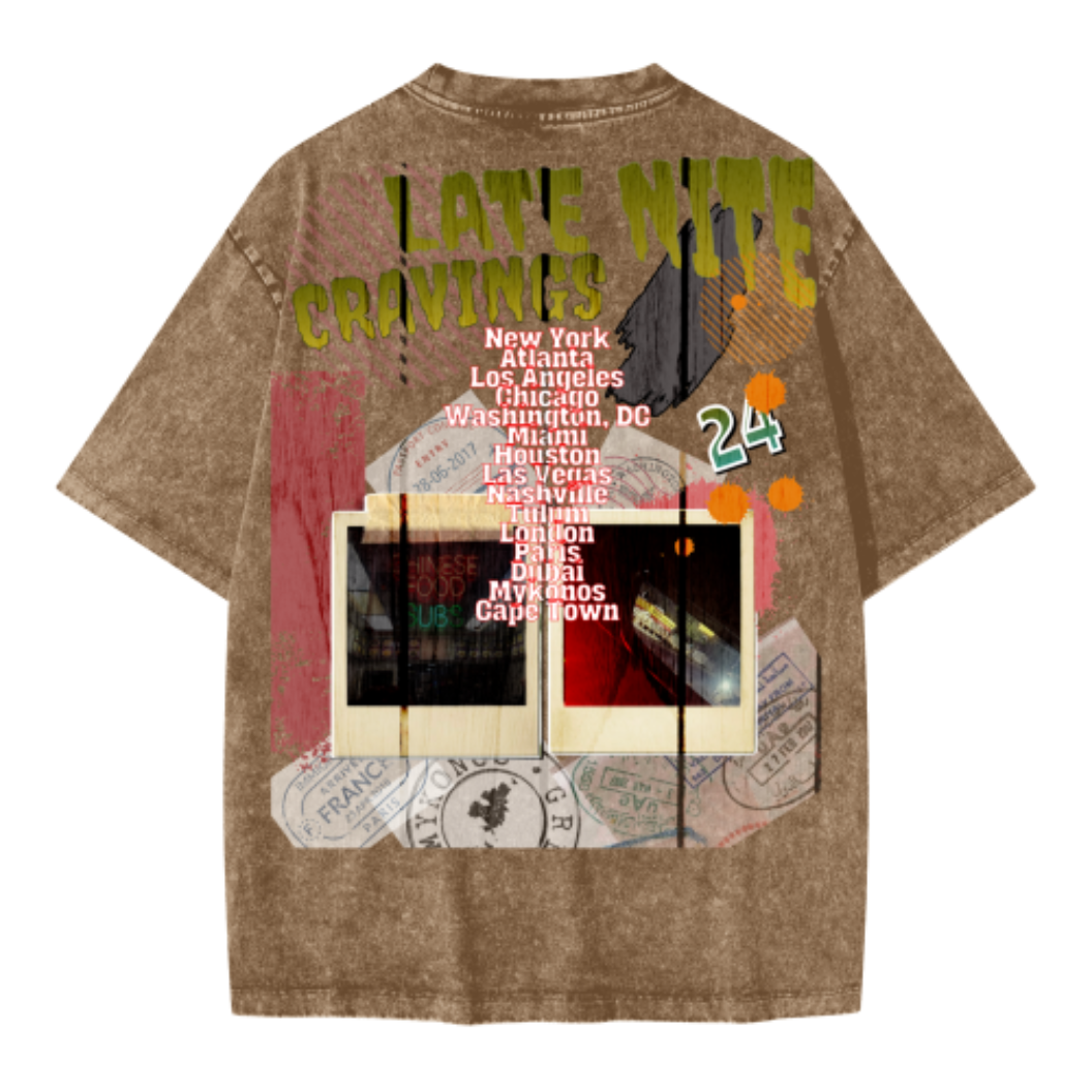 #L8NC Oversize Tour Merch T-Shirt - Stone Snow Wash