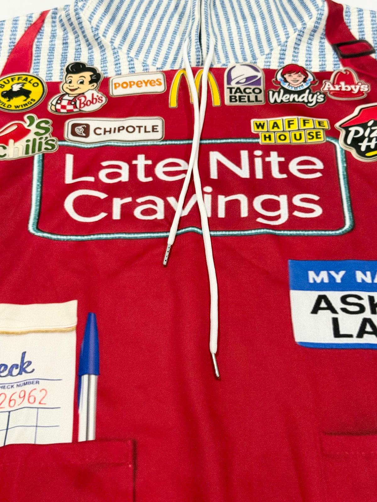 #L8NC - Want Fries With That Patchwork Pullover Hoodie