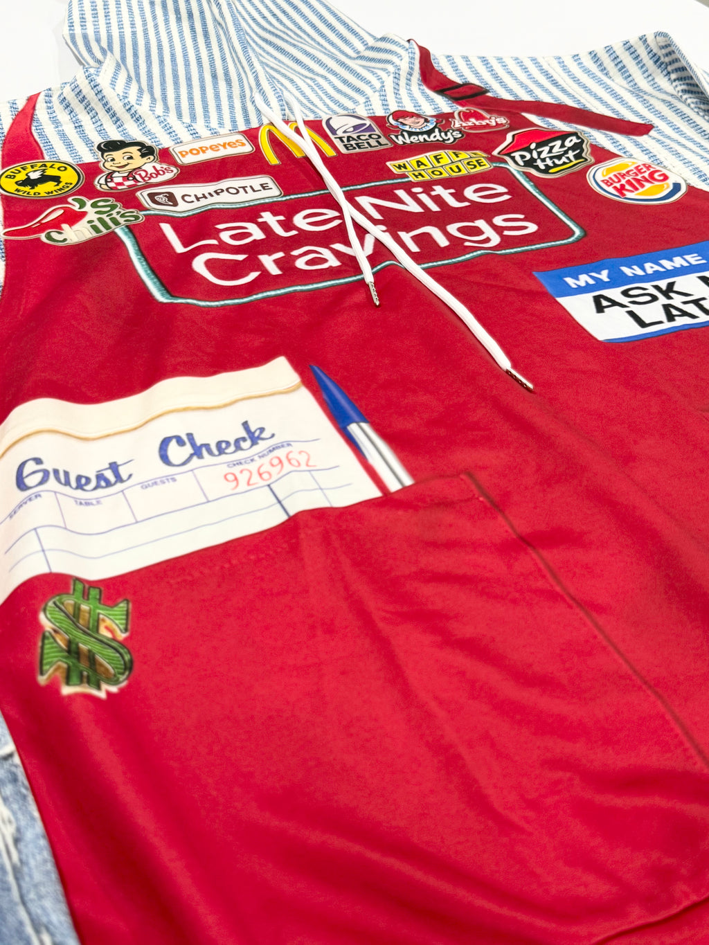 #L8NC - Want Fries With That Patchwork Pullover Hoodie