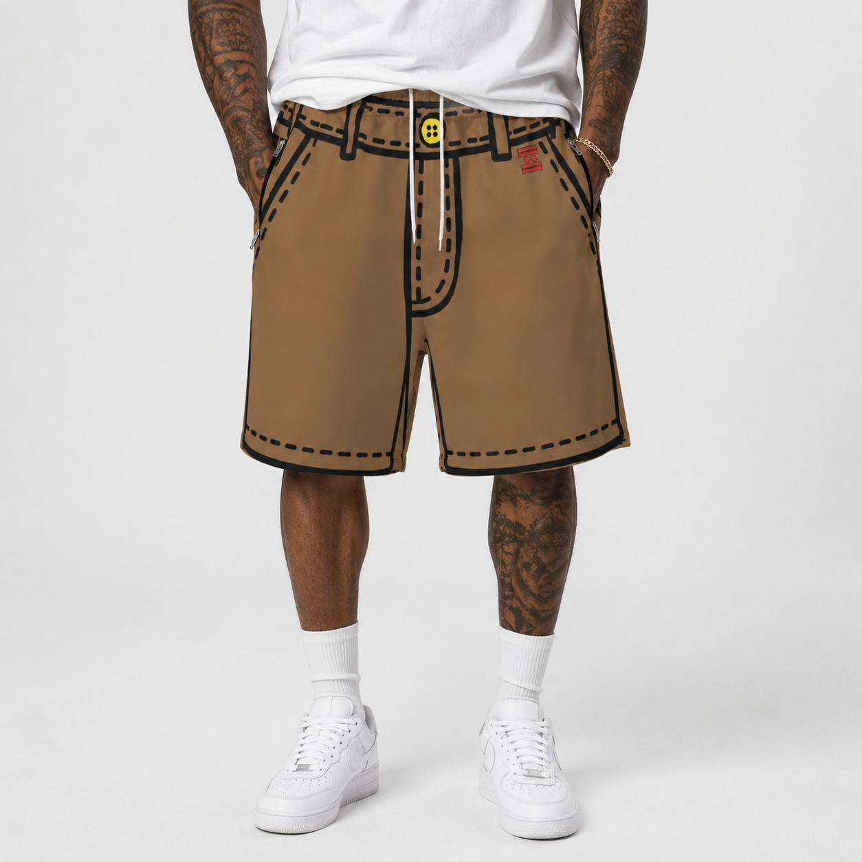 #L8NC - Men's Cartoon Casual Shorts | Graphic Drawstring Shorts | Digital Print Streetwear Shorts