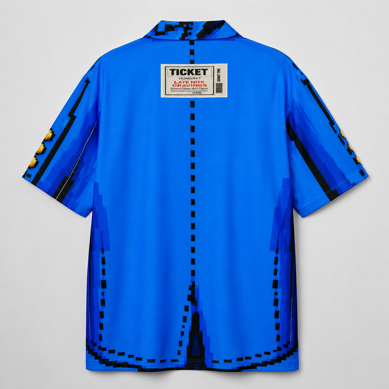 #L8NC - Men's Blue Cartoon Button-Up Hawaiian Shirt | Pop Art Camp Collar Shirt | Digital Print Streetwear Shirt
