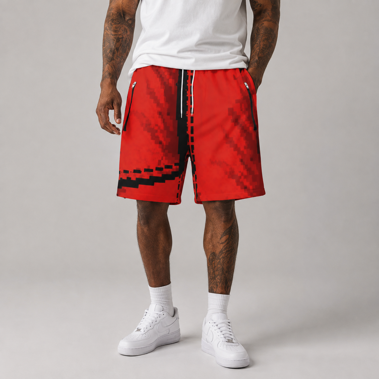 #L8NC - Men's Cartoon Graphic Casual Shorts | Pop Art Drawstring Streetwear Shorts | Digital Print Fashion Shorts