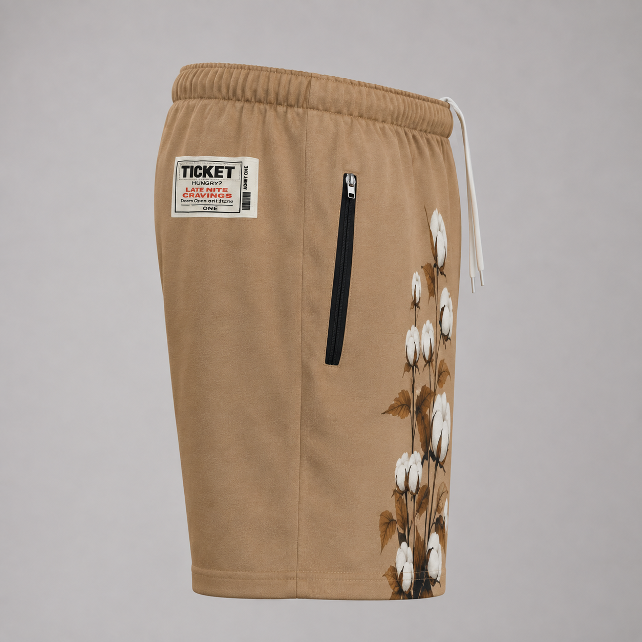 #L8NC - Men's African Heritage Graphic Casual Shorts | Cotton Field Art Streetwear Shorts | Drawstring Shorts with Zipper Pockets