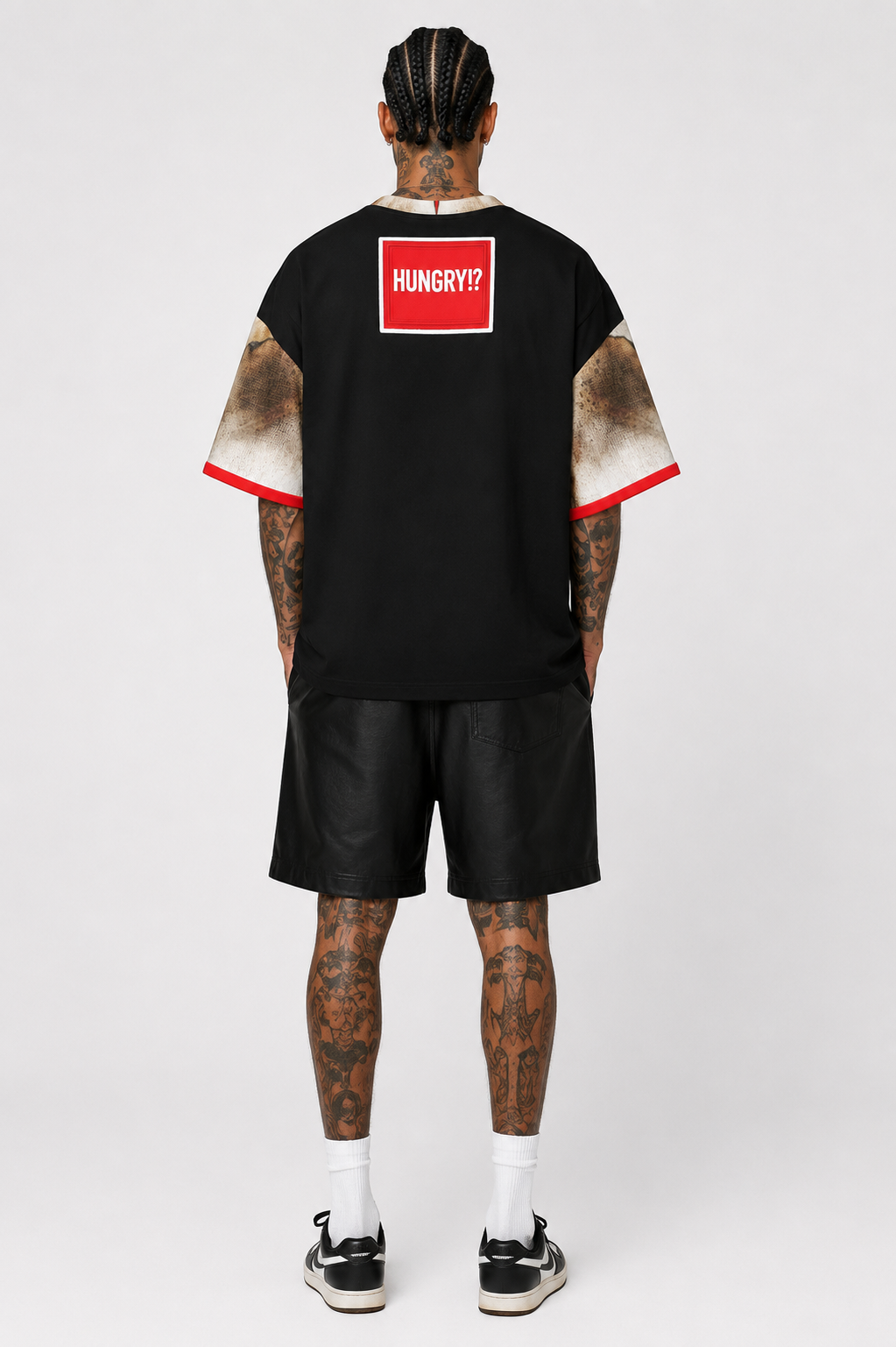 #L8NC - Men's Got A Light T-Shirt Drop Shoulder Streetwear Black Tee