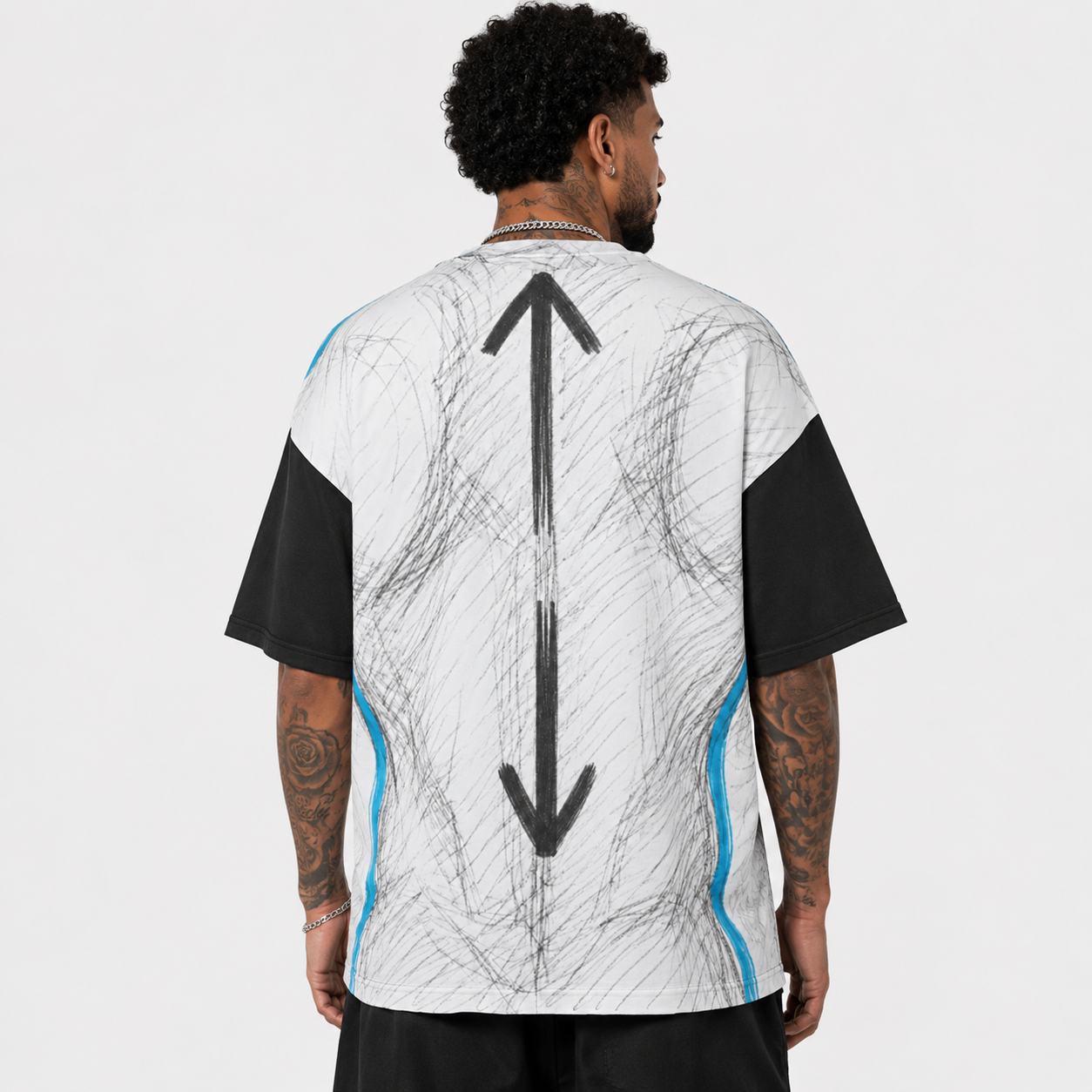 #L8NC - Blueprint Body Drop Shoulder T-Shirt | Men’s Oversized Streetwear Tee
