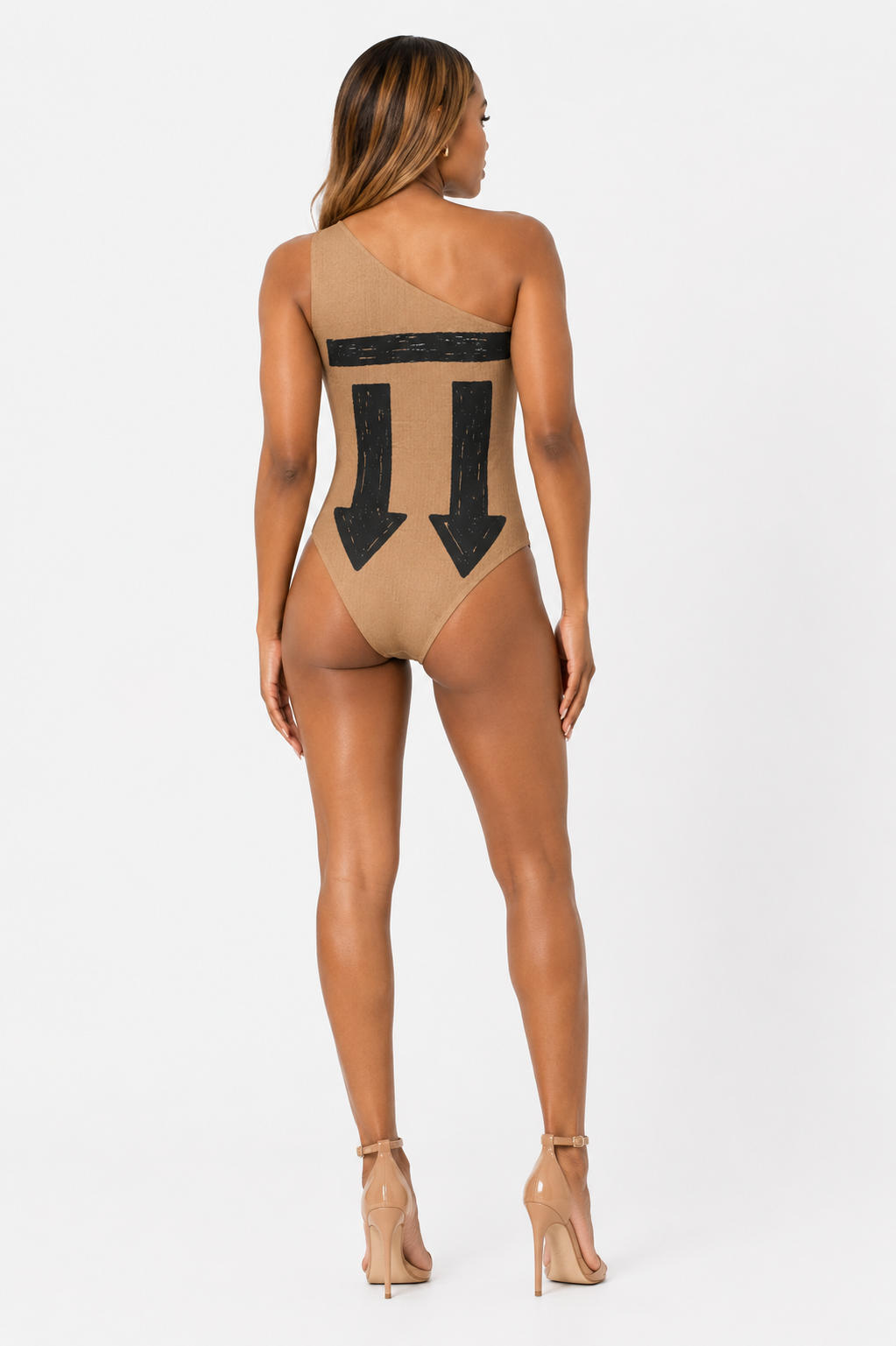 Women's One Piece Swimsuit One Shoulder Fragile Intent Bathing Suit
