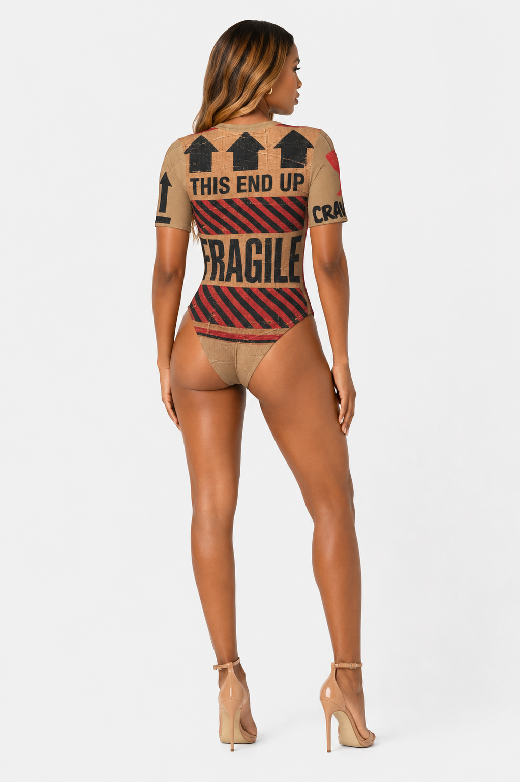 Women's One Piece Swimsuit Handle With Care Bodysuit Bathing Suit